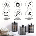2/4/6pcs Qtip Holder 10oz, Clear Storage Box Dispenser for Bathroom Canister Storage Organization, Vanity Makeup Organizer, for Qtip, Floss Picks